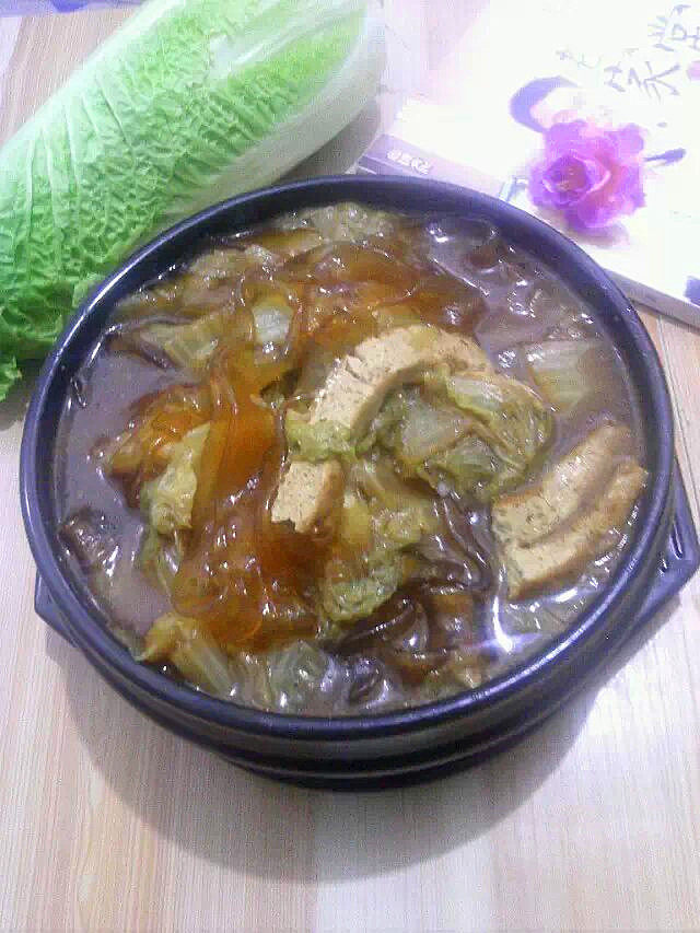 肉汁香干粉条白菜步骤8