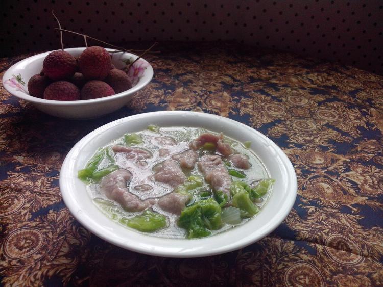 白菜肉片汤步骤11