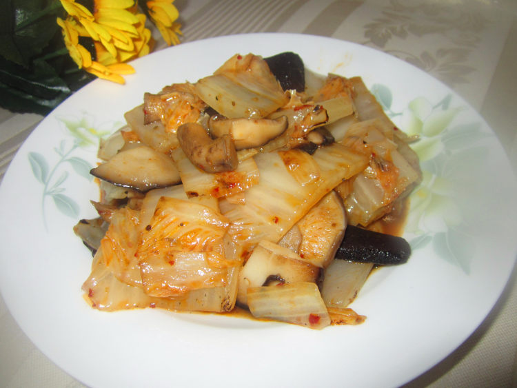 干锅白菜香菇步骤11