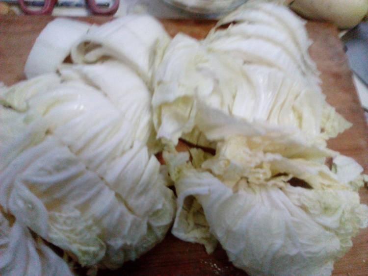 白菜炒腐竹步骤2