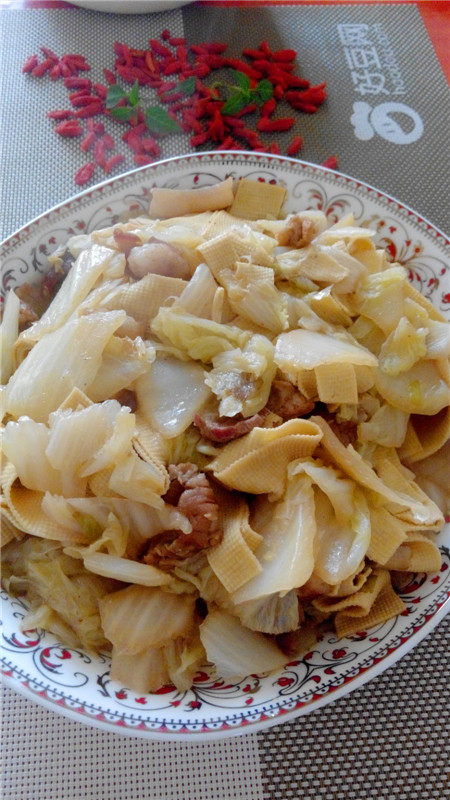 东北白菜炖干豆腐步骤12