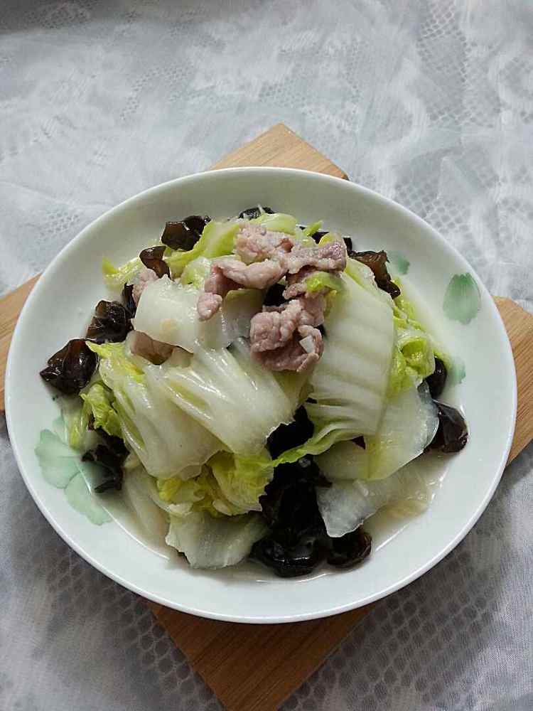 瘦肉炒黑白菜步骤11