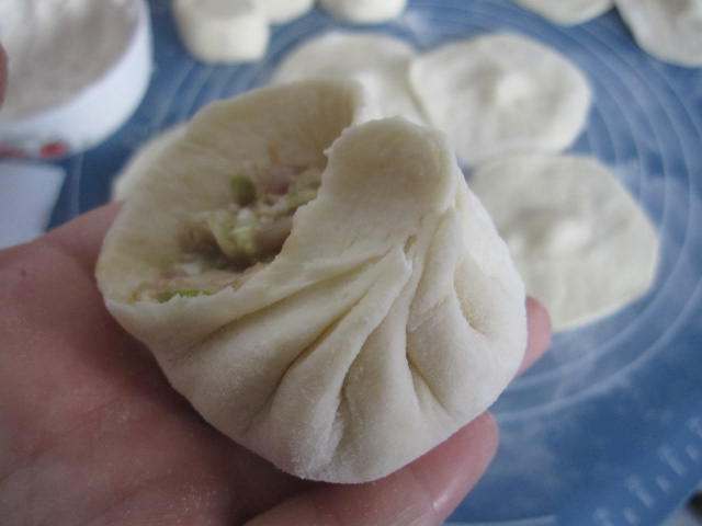 白菜鲜鱿肉包子步骤14