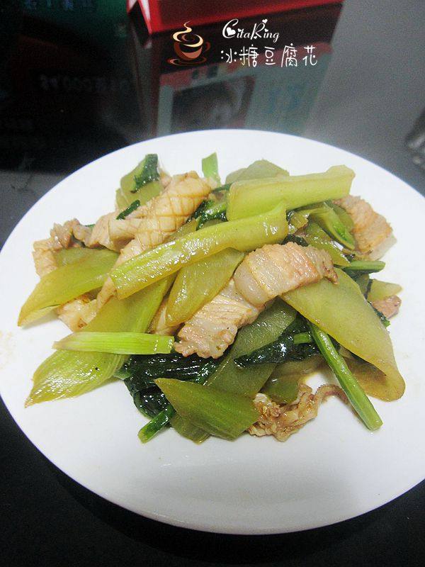 鱿鱼干花肉炒莴笋步骤9
