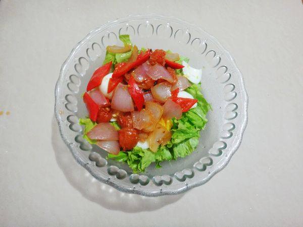 茄汁拌鸡蛋生菜步骤7