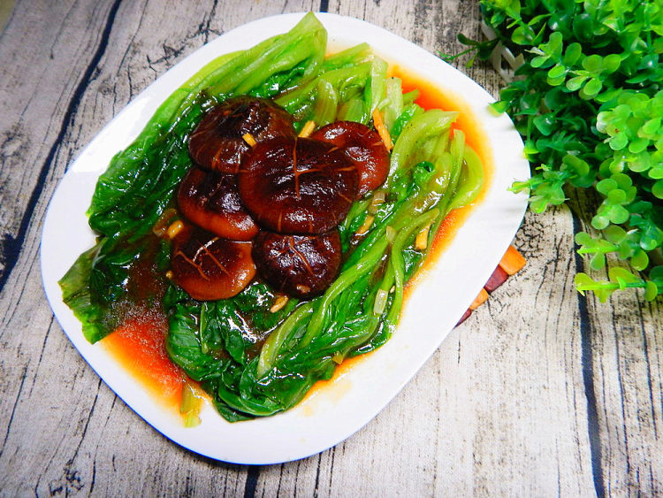 蚝油生菜香菇步骤13