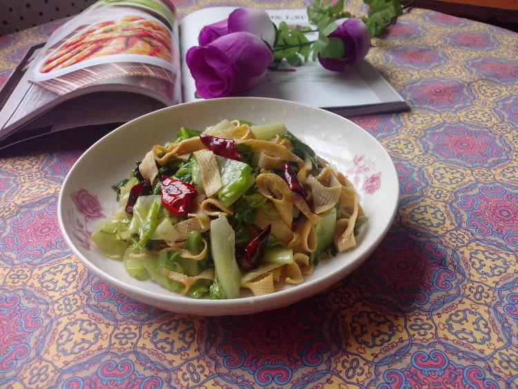生菜炒豆皮步骤10