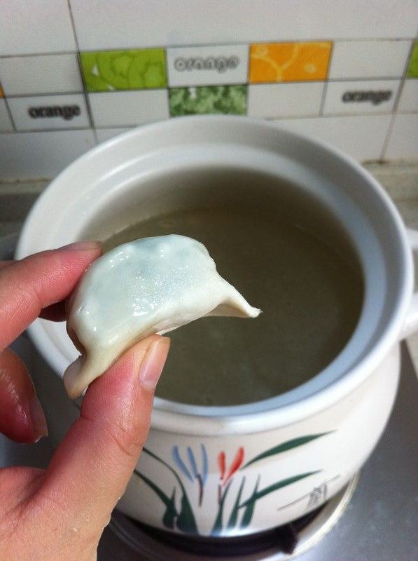 生菜汤饺子步骤4