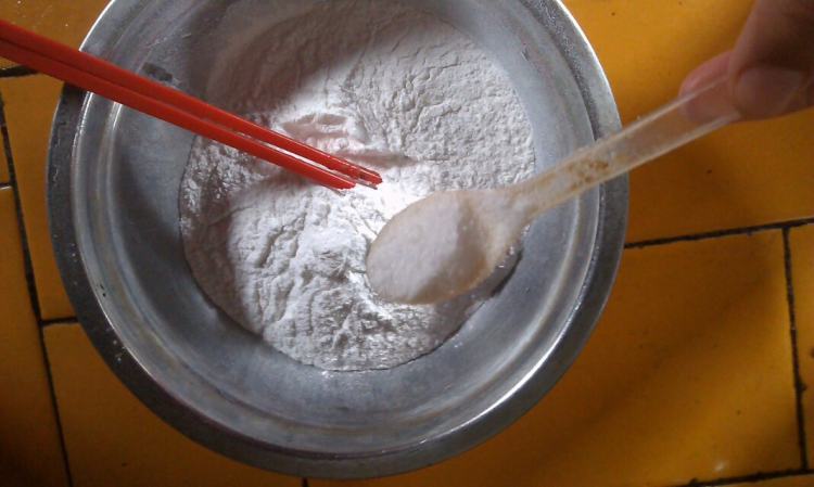 菜汁虾皮米糕步骤6