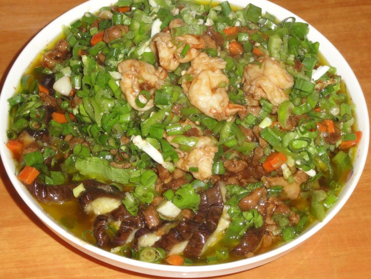 鲜虾肉末浇茄龙步骤10