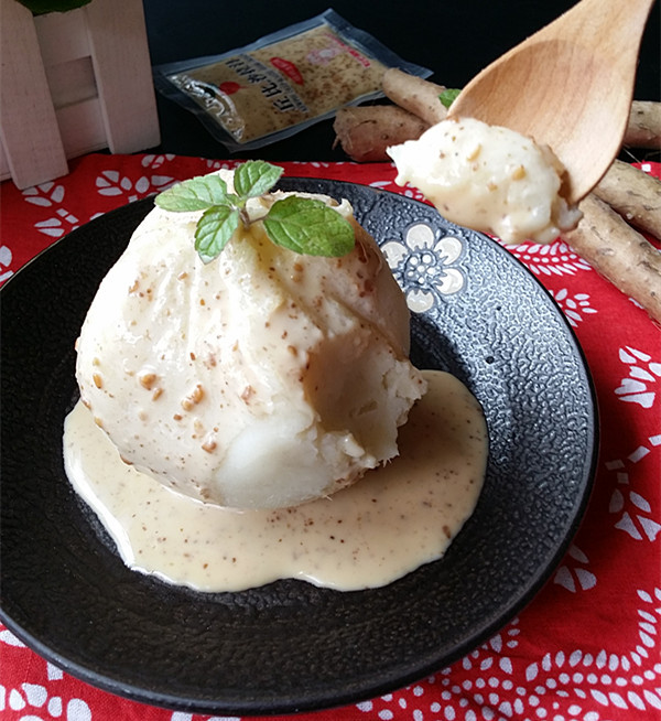 芝麻焙煎汁山药泥步骤7