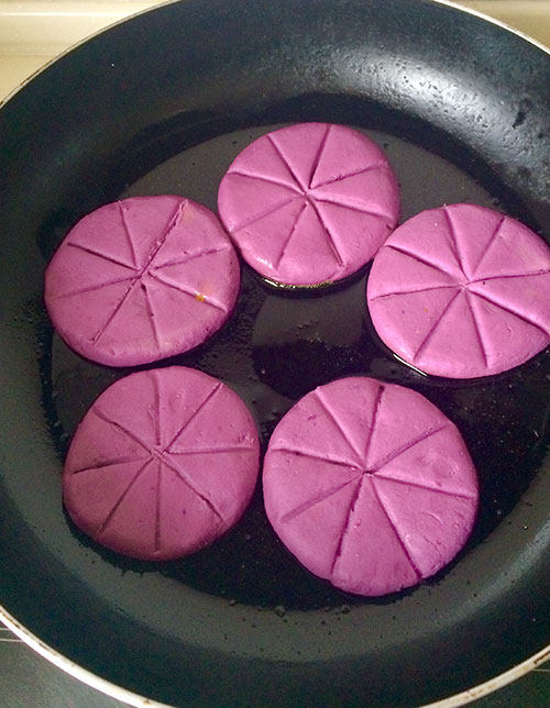 紫薯花生糯米饼步骤7