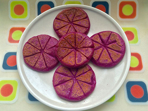 紫薯花生糯米饼步骤8