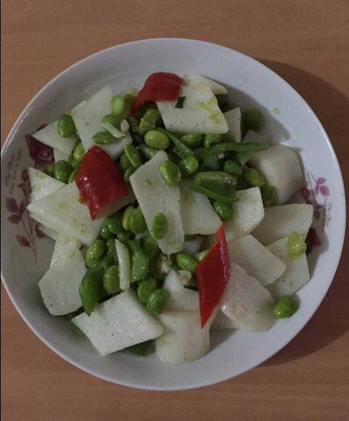 毛豆米炒山药步骤6