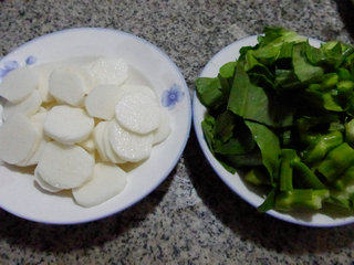 菜芯炒山药步骤1