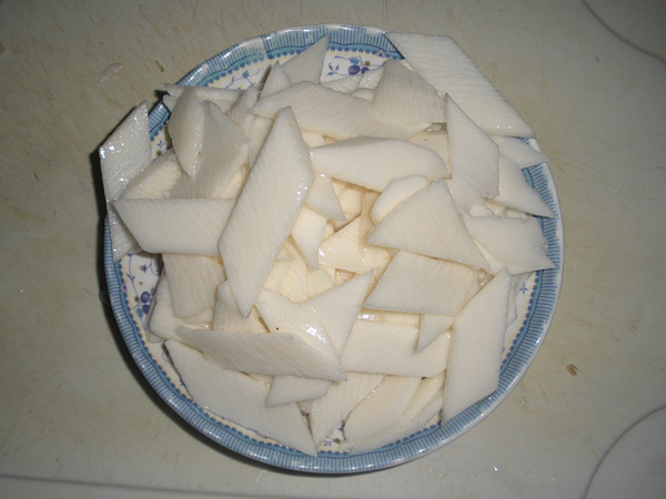 青蒜炒淮山药步骤4