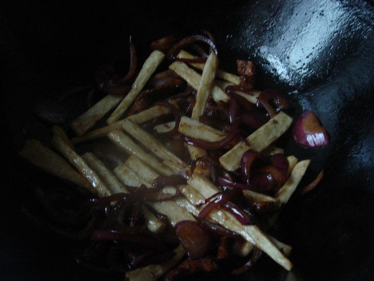 山药条烧肉步骤8
