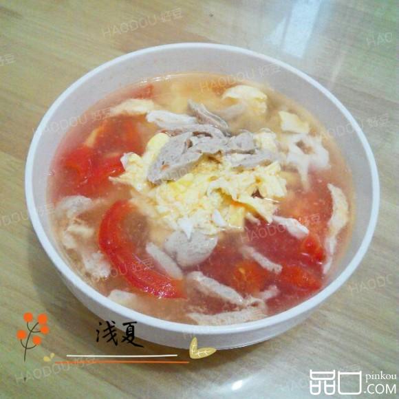 西红柿肉卷蛋汤