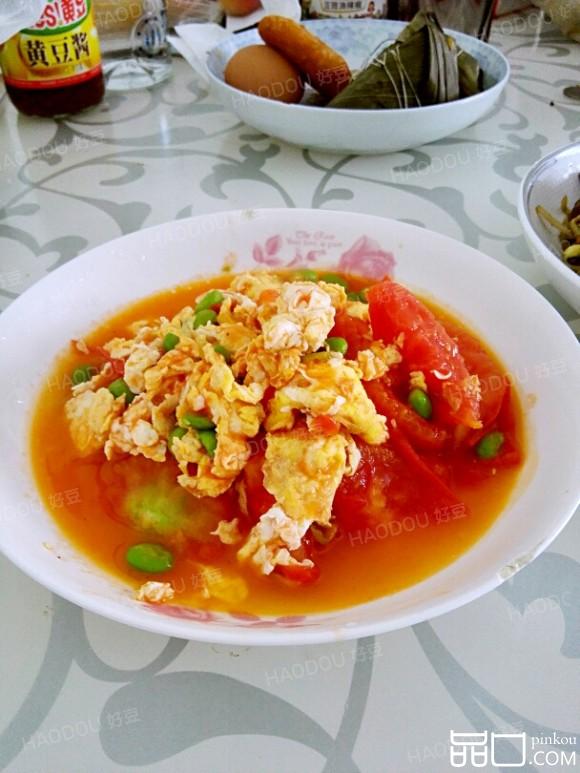 西红柿毛豆炒鸡蛋