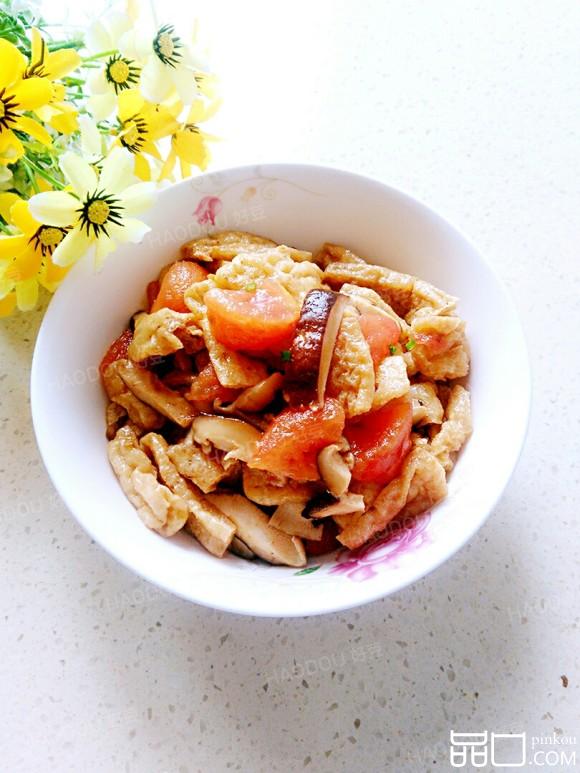 西红柿香菇焖油豆腐