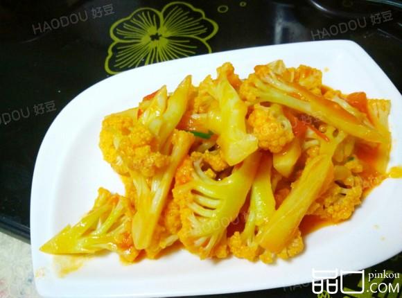 西红柿番茄炒花菜