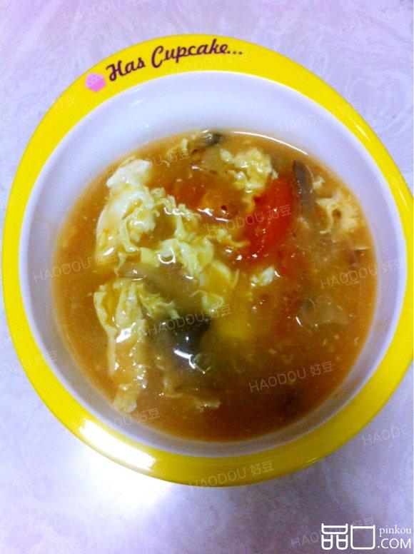 蘑菇西红柿鸡蛋汤
