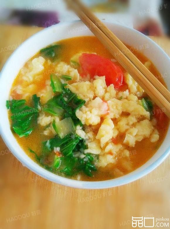 西红柿青菜疙瘩汤