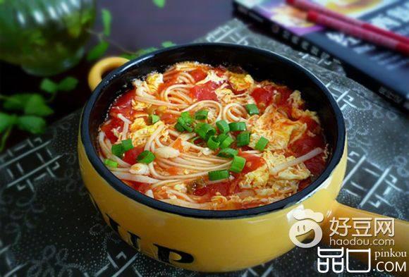番茄金针菇汤面