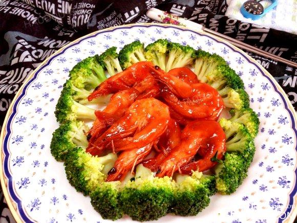 西兰花对虾