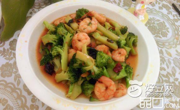 鲜虾炒西兰花