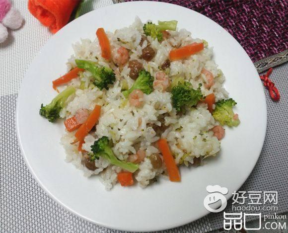 小虾仁与西花兰手抓饭