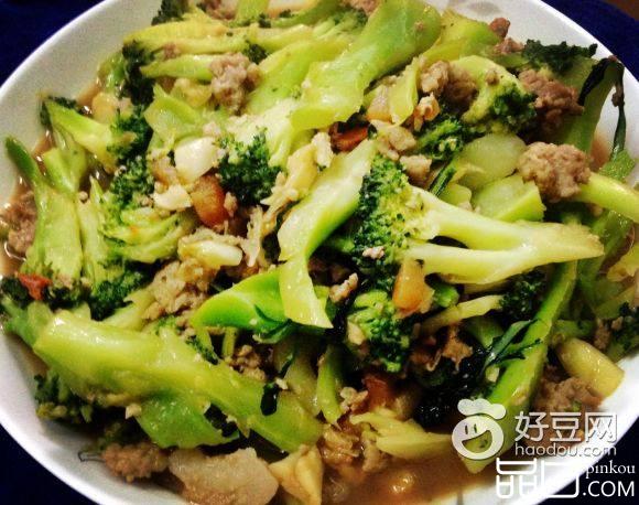 肉末炒西兰花