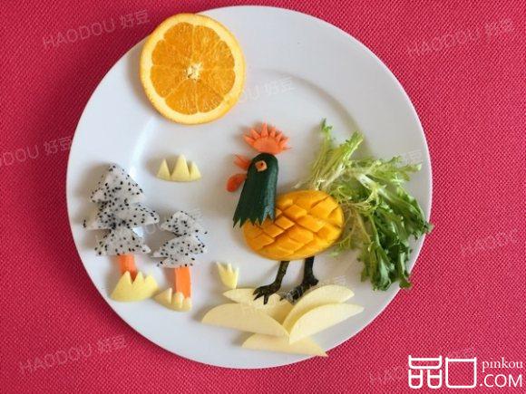 水果拼盘～雄鸡报晓