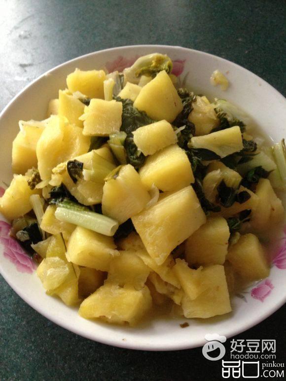 青菜炒菠萝