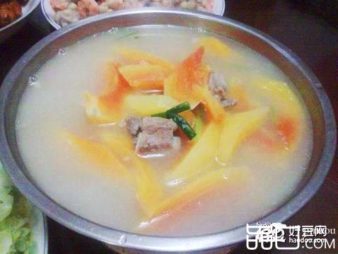 香葱木瓜排骨汤