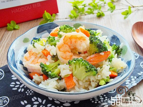 西蓝花虾仁炒饭