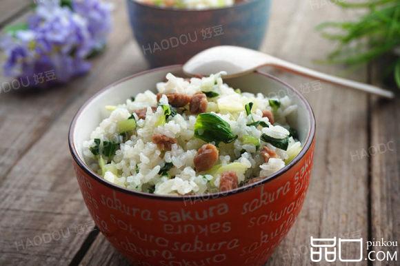 青菜肉末焖饭