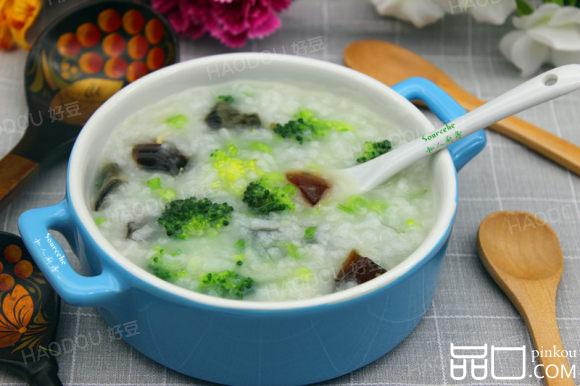西兰花皮蛋粥#本味家