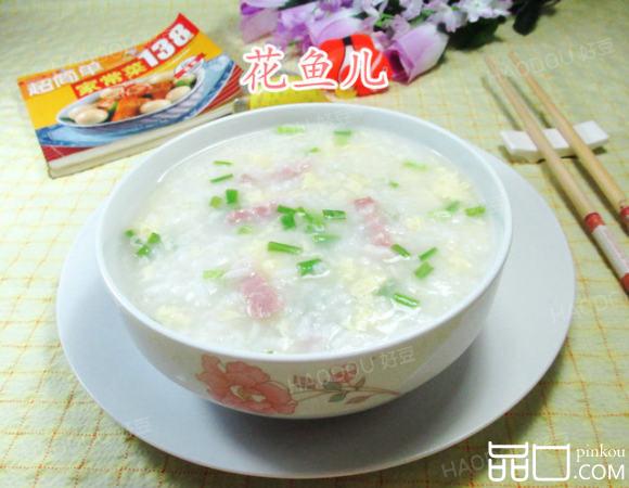 鸡蛋咸肉大米粥