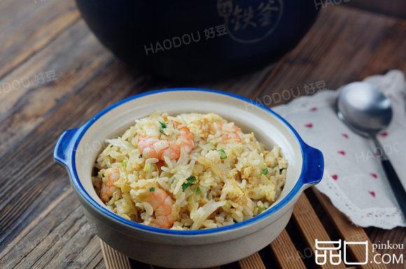 虾仁包菜饭