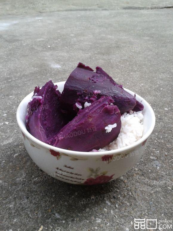 电饭锅蒸紫薯饭