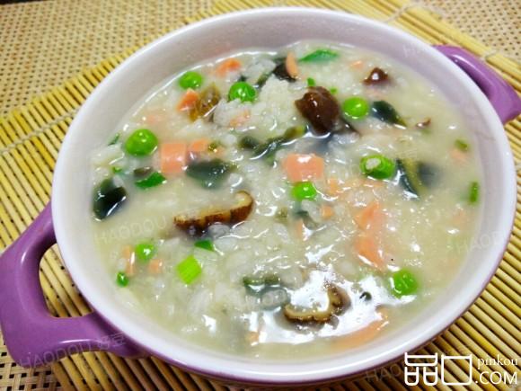 火腿皮蛋粥#多效护理