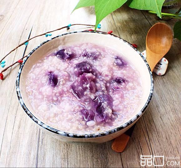 紫薯黑小米粥