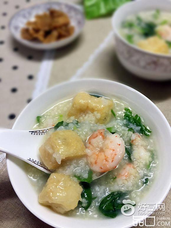 小米荠菜虾仁粥