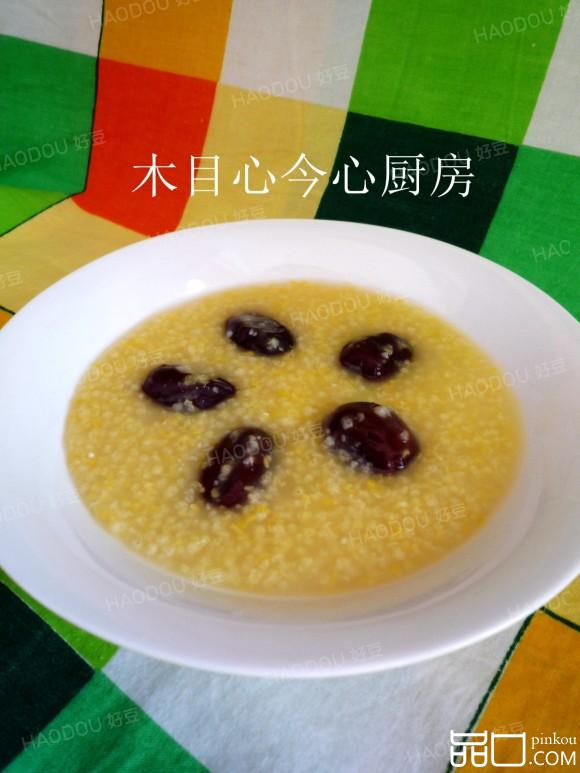 小米玉米渣枣粥