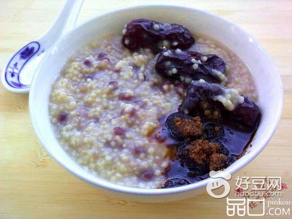 大枣红豆小米粥