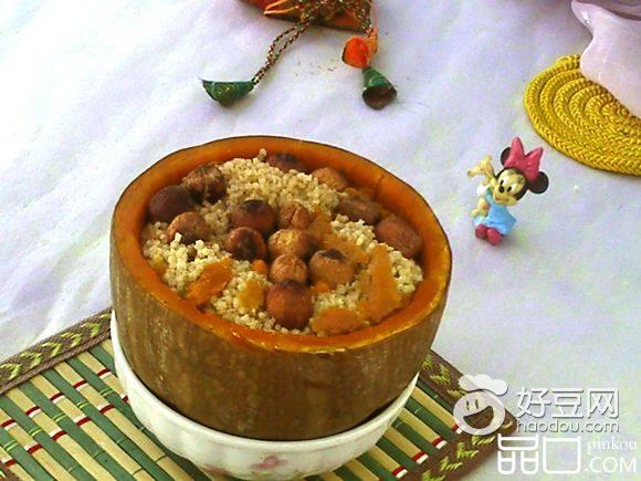 莲子小米南瓜盅