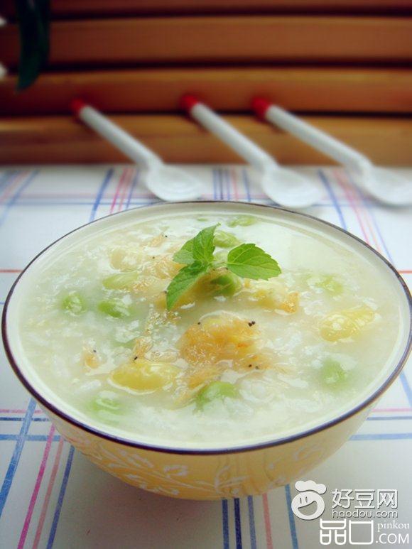虾皮毛豆白果粥