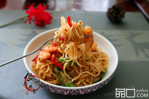 沙茶酱鲜虾炒面