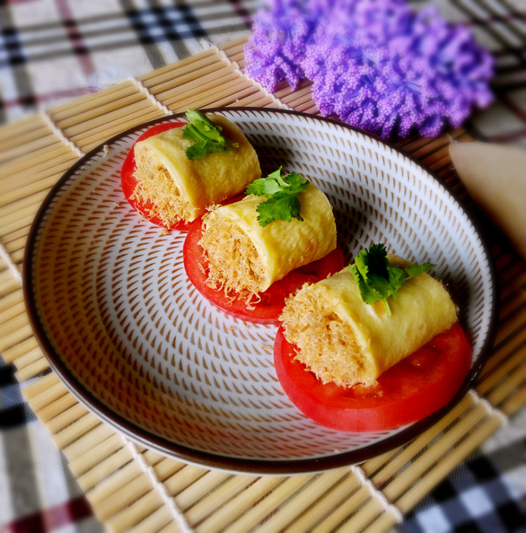 肉松蔬菜沙拉蛋卷#多步骤8